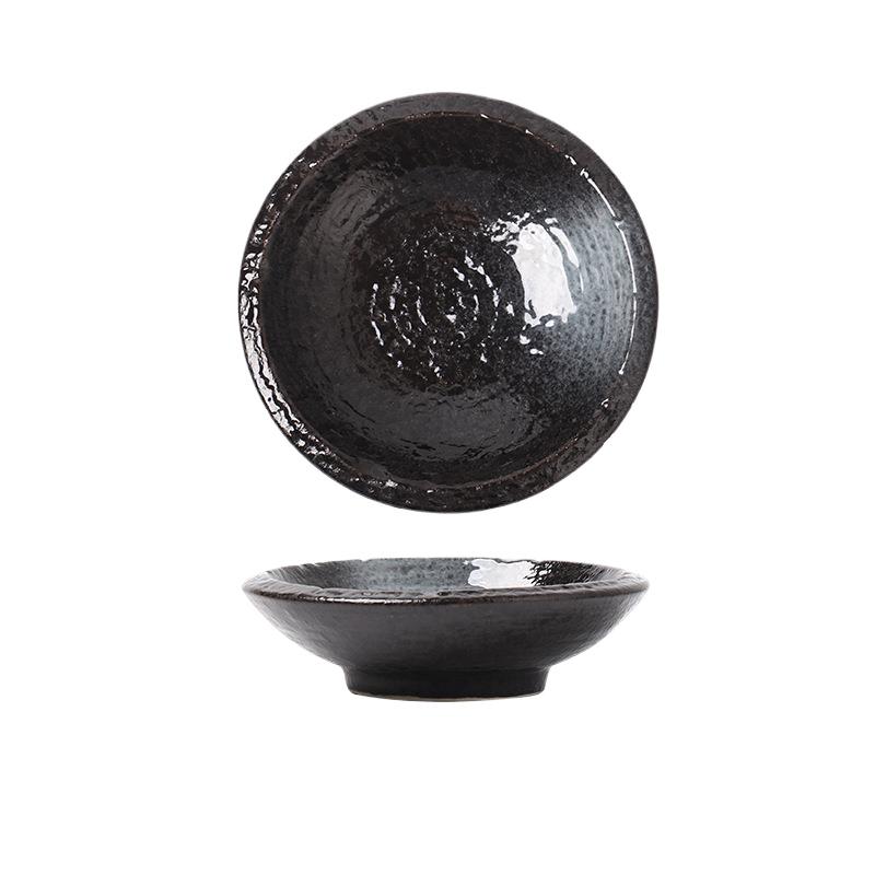 Round Saucer Japanese Dish Household Creative Soy Sauce Dish Vinegar Dish Dipping Tableware Japanese Side Dish Dish
