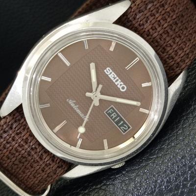 АВТОМАТИЧЕСКИЕ ЯПОНСКИЕ МУЖСКИЕ ВИНТАЖНЫЕ ЧАСЫ КОРИЧНЕВОГО ЦВЕТА a701390-5