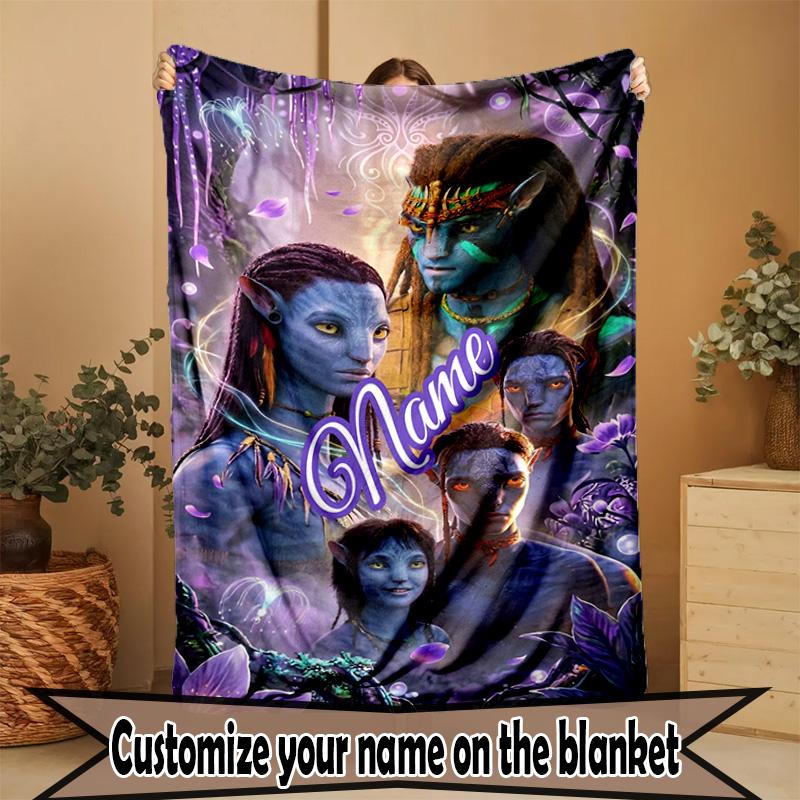 Custom Name Personalized Avatar Print Blanket, Home Decor, Bedroom, Sofa, Camping, Couch, Gifts for Birthday Christmas