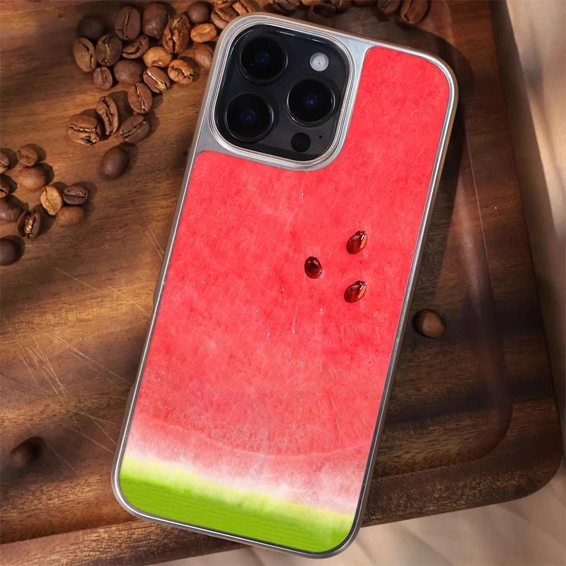 Летняя красная арбузная подходит для чехла на мобильный телефон IPhone17promax 15 матовый PC16 креативный 13 личность 14 большие отверстия