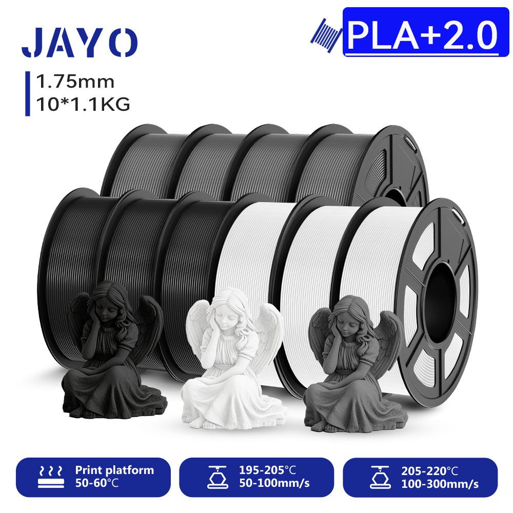 JAYO 10 Rolls 3D Printer PLA/PETG/PLA+/HS PETG/PLA Matte/PLA Meta Filament 1.75mm 3D Printing Materials for 99% 3D FDM Printer