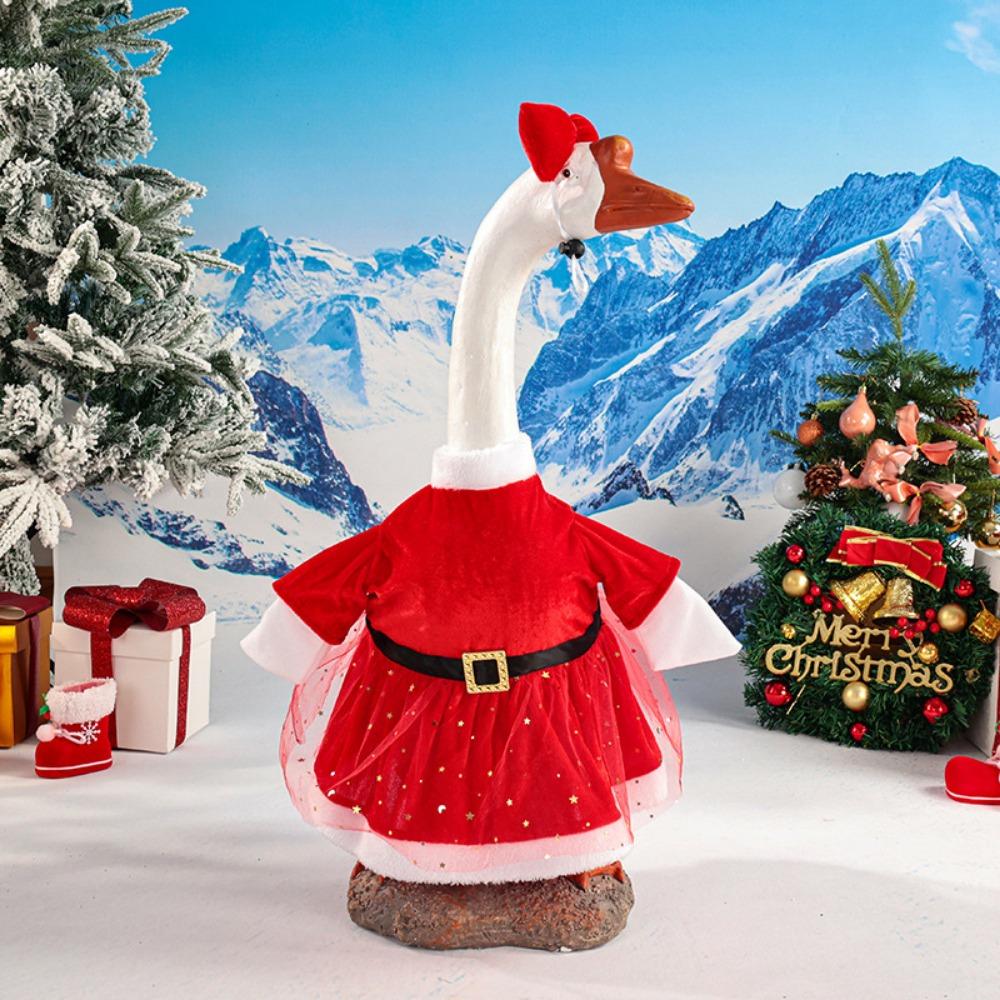Handcrafted Christmas Porch Goose Outfits Adjustable Hat Creative Porch Goose Costume Cute Funny Garden Goose Costume