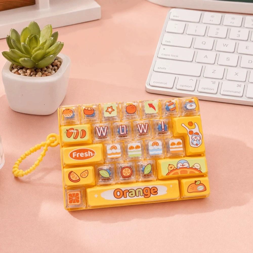 26-Key Mini Keyboard Pendant Transparent Dual-Tone Keyboard Keychain Children's Bag