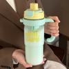 Бутылка для воды новая летняя большая емкость пластиковый стакан Биг Мак холодный ледяной стакан высокая ценность двойной питьевой стакан ручка стакан с соломинкой