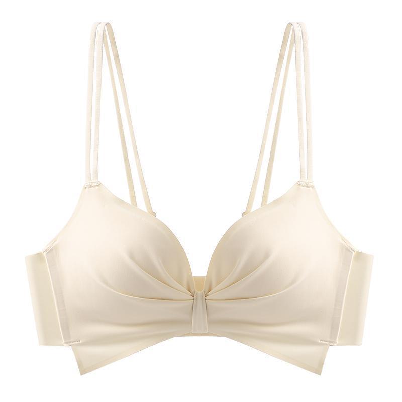 One-piece seamless underwear, small breasts gathered to show a large smooth surface without steel rings, traditional seamless gathered anti-sagging