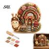Interactive Craft for Beginners 3D House Theme Fabric Punch Needle Kit & Adults, Complete DIY No Sew Needlepoint Crafting Embroidery Kit, Easy