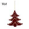 Seasonal Garland Door Decorations Flocked Christmas Ornaments with Gold Edging, Retro Red Velvet Hanging Exquisite Tree Pendants Decoration,