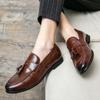 2024 Mens Shoes Classic Tassel Loafers Bottom Leather Gentleman Fashion Slip-on Shoes Business Driving Shoes Handmade Versatile