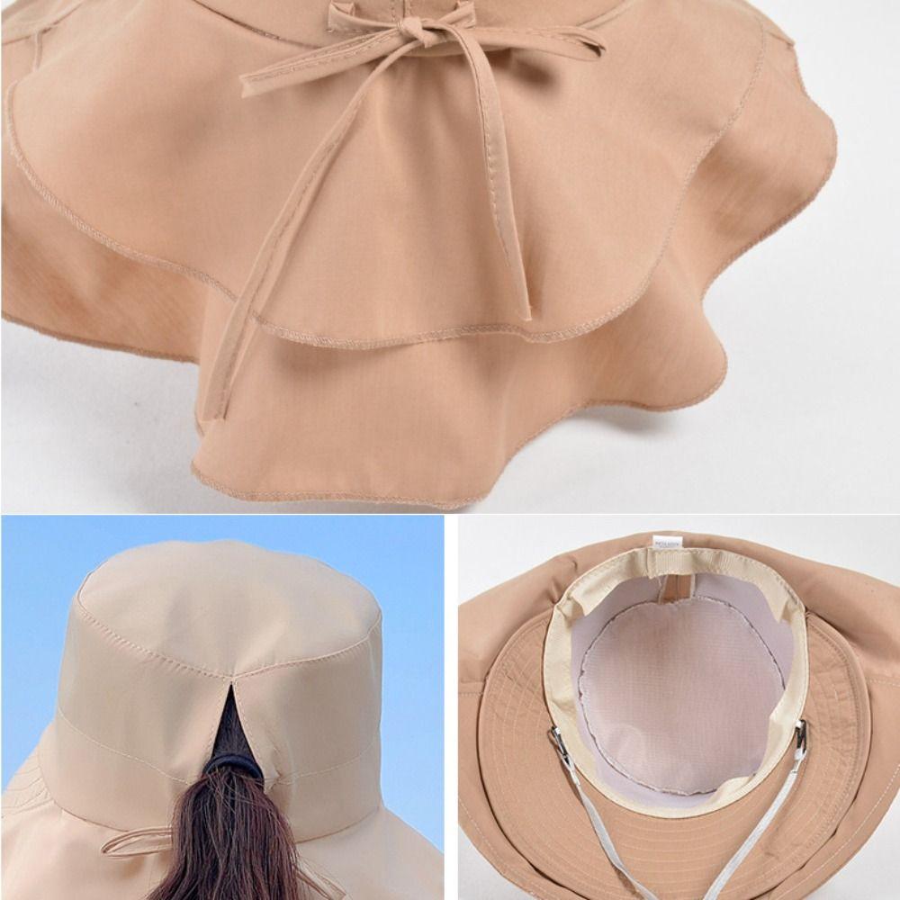 Summer Outdoor Neck Protection UV Anti Bucket Hat Shawl Visor Cap Sun Hat Ladies Hat