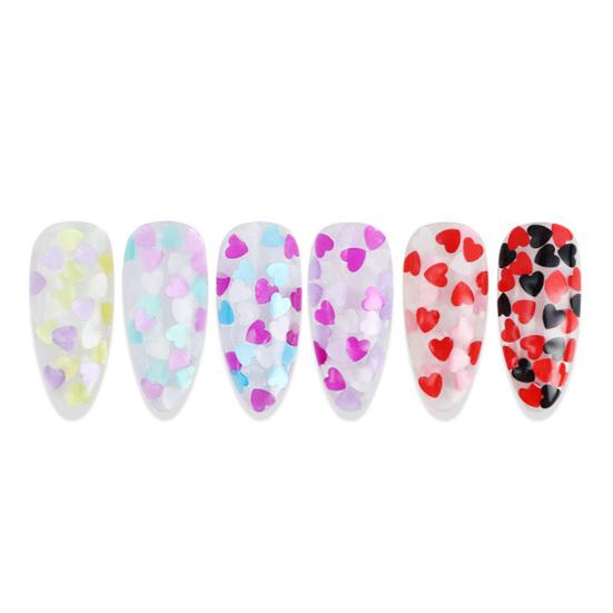 Yousheng 1 коробка хлопьев для ногтей 6 сеток не выцветают съемные легко наклеиваются не падают романтические блестки в форме сердца аксессуары для дизайна ногтей