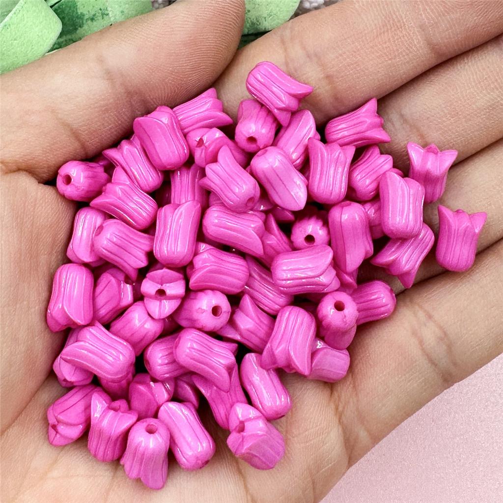 Loose Beads Flowers 7.5*9.6mm Necklace Jewelry Accessories 100PCS Bracelets Tulip Fashion Advanced For Jewelry Making DIY Acrylic