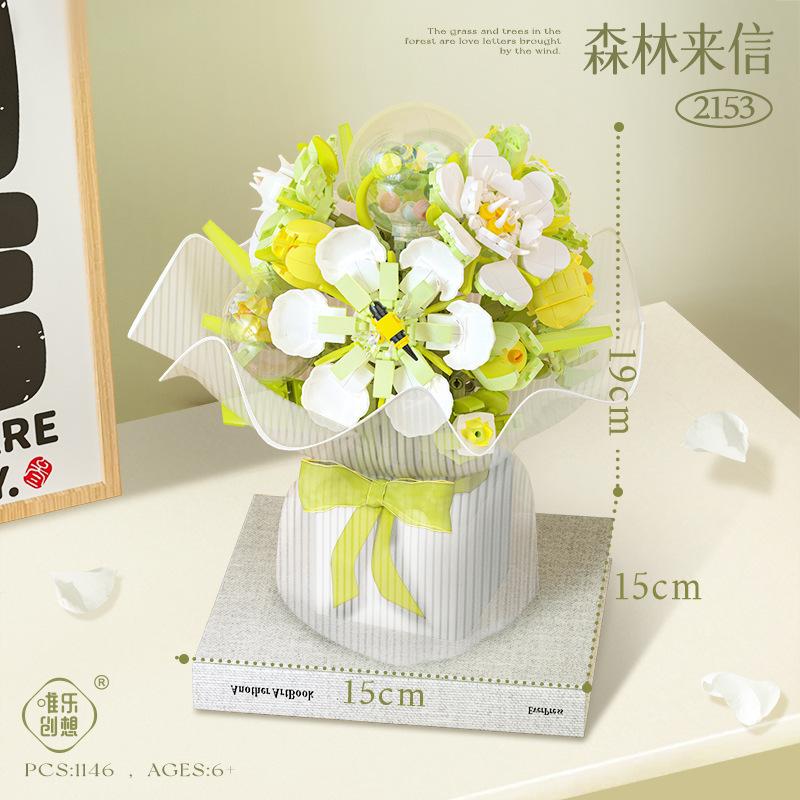 Weile Chuangxiang Mini Particle Assembly Diy Building Block 2152-2153 Building Block Eternal Flower Series Toys
