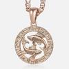 Women's Zodiac Sign Pendant 12 Constellation Charm Rose Gold Necklace Aries Leo Scorpio 3mm Snail Jewelry GP278