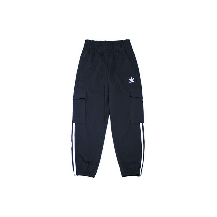 adidas Спортивные повседневные брюки-карго с эластичным поясом и цветными полосами для детей Темно-синие IL1846