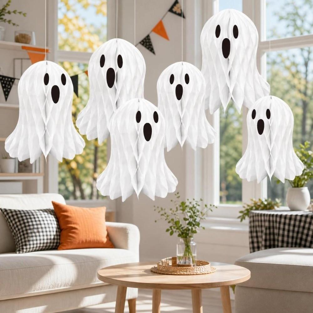 3D Ghost Honeycomb Ornament Paper Party Honeycomb Decor Honeycomb Ball Pendant Home Room Decor