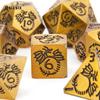 7 шт. металлические кубики с оранжевым драконом, набор цельных металлических многогранных кубиков, подходящий для ролевой игры, настольной игры, карточной игры