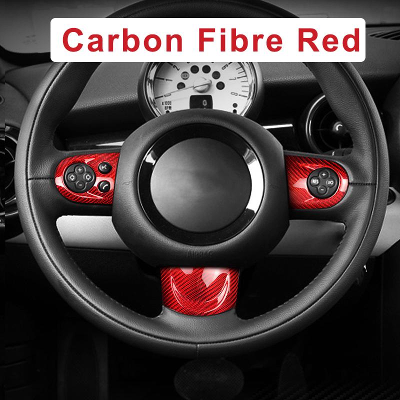 Car Interior Modification Steering Wheel Carbon Fibre Sticker For MINI ONE Cooper S JCW R55 R56 R60 R61 R57 R58 R59  Accessories ulqch44