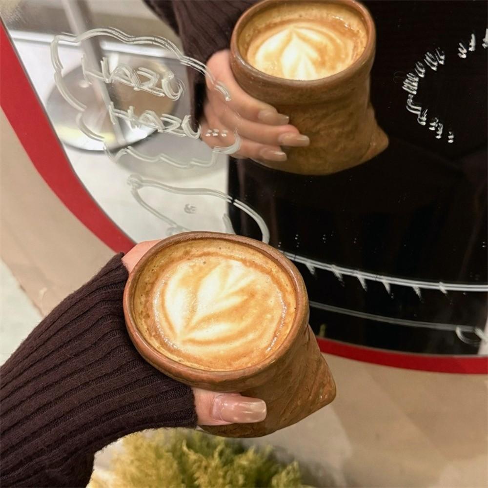 Large-caliber Bag Ceramic Cups Heat-resistant Irregular Mugs Tea Cup Coffee Cups  Tableware