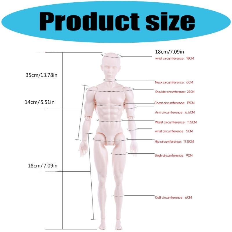 1/6inch Male Doll Blank Body Nude Mannequin Doll For Craft Customization And Replacement Model for Ball Joint Doll