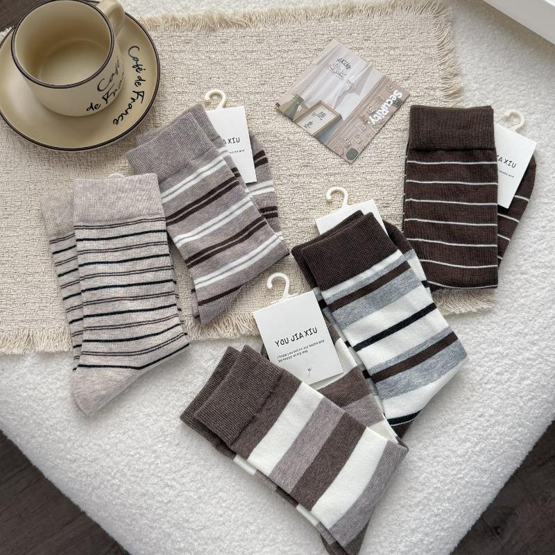 Women's Fall Fashion New All-purpose Striped Tube Cotton Socks