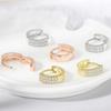 Серьги-кольца с двойным рядом цирконов для женщин и мужчин Iced Out Золотого цвета Хип-хоп Повседневная мода Циркониевые аксессуары для ушей KBE421