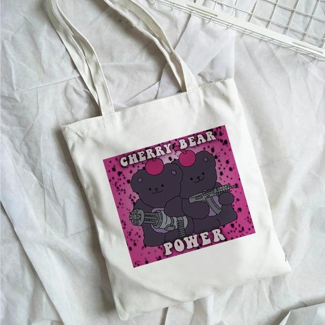 Женская сумка для покупок с рисунком сердца с милым принтом Kawaii сумка Harajuku Холст Сумка для покупок Сумка для девочек Сумочка One