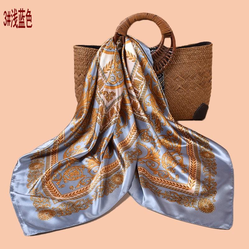 Spring and summer scarves, high-end totem printing versatile decorative scarves, headscarves, silk scarves 91 high-quality satin square scarves