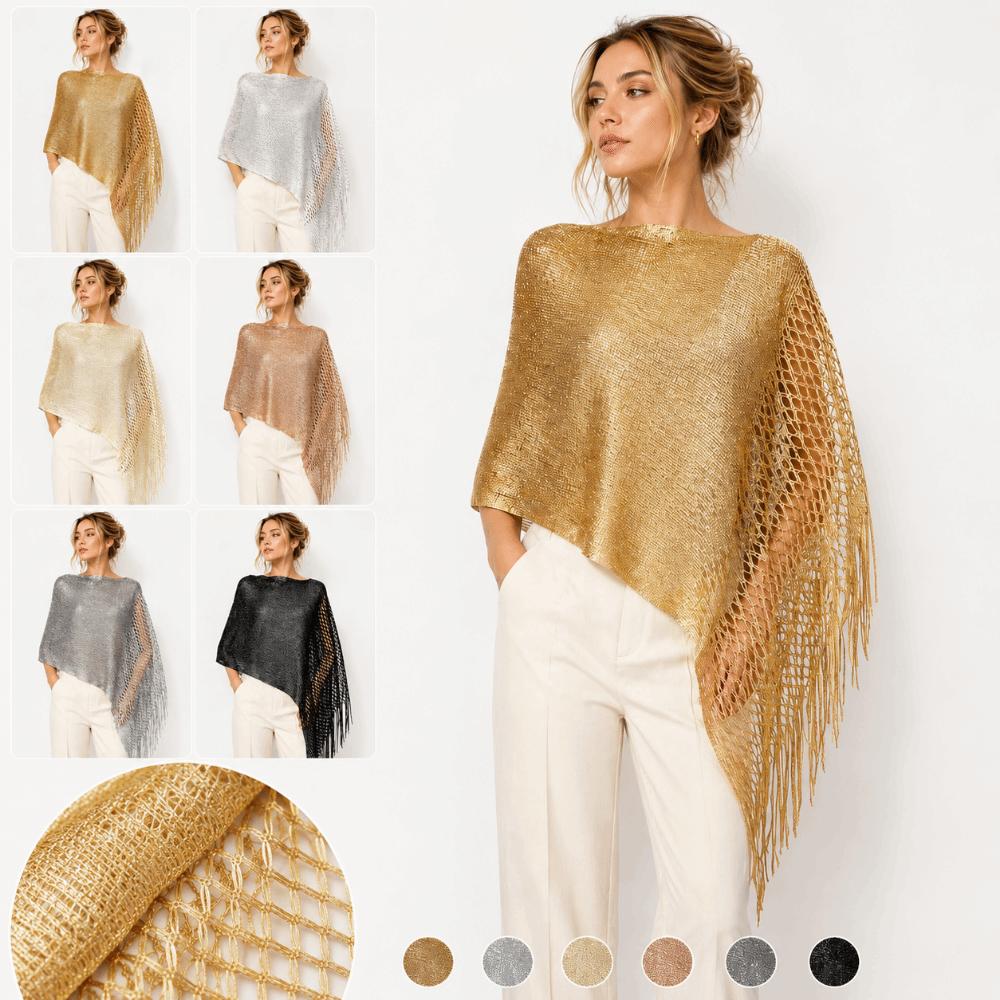 Tassel Sun Protection Shawl Solid Color Glitter Scarf Creative Hollow Out Shawl Summer Beach