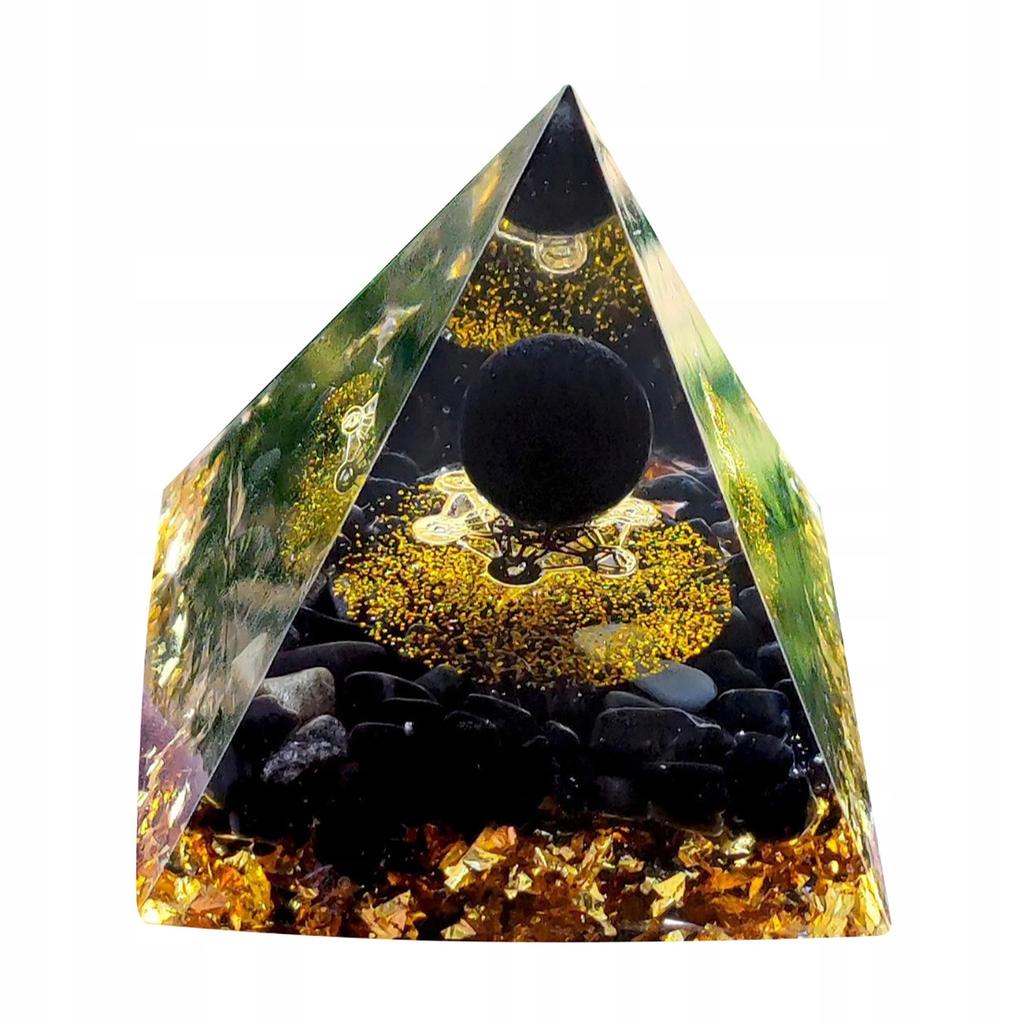 Pyramid Orgonite + Led Lamp Base 5Cm Crystal Stones Amulet 5Cm Hx20