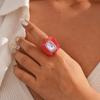 Candy Color Geometric Ring Y2K Classic Big Dome Plain Ring Hand Ornaments Acrylic Resin Ring  Party