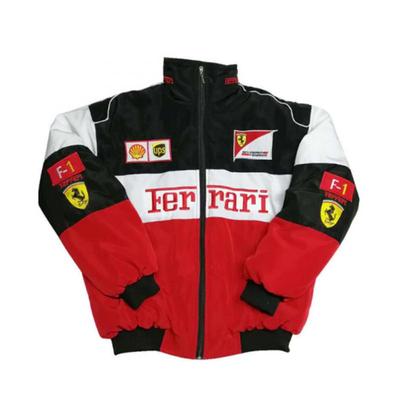 Гоночная куртка Винтажный белый Наскар Ретро Бомбер - Куртка Формула 1 Винтажная куртка