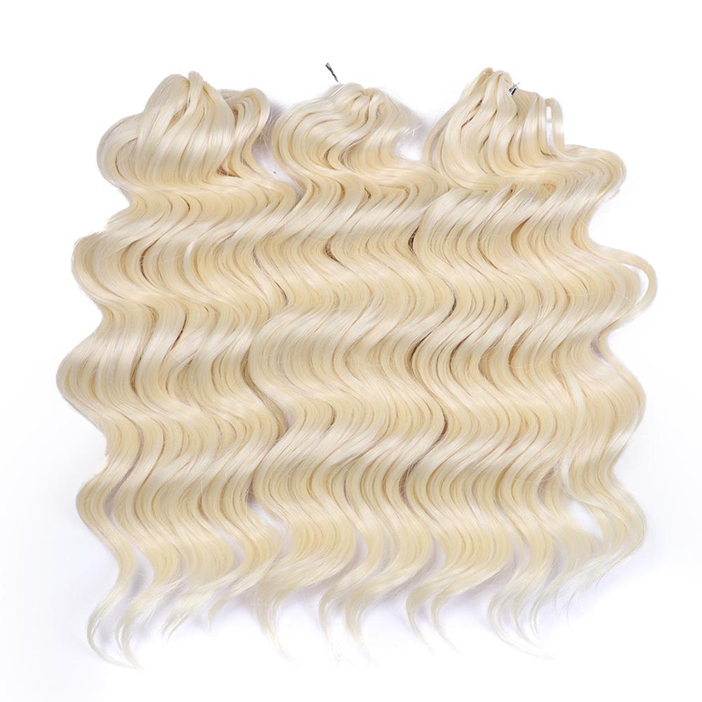 Synthetic Twist Crochet Curly Hair 16 Inch Deep Wave Braid Hair Ombre Pink Blonde Brown Water Wave Braiding Hair Extensions