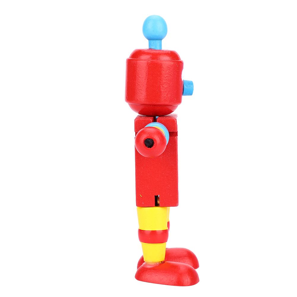 Personality Cute Wooden Robot Toys Learning & Educational Toys for Kids Children (Red)