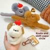 Woodland Koala Hedgehogs Plush Papa Circle Keyring Toy Popping Children Gift