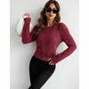 Womens Solid Color Crew Neck Knit Sweater Loose Fit Office Chic Pullover Acrylic Blend