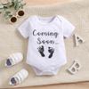 Newborn Baby Cotton Romper "Coming Soon" Print Short Sleeve Jumpsuit Infant Bodysuit