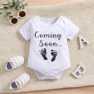 Хлопковый комбинезон для новорожденного с принтом «Скоро» и короткими рукавами, боди для младенцев
