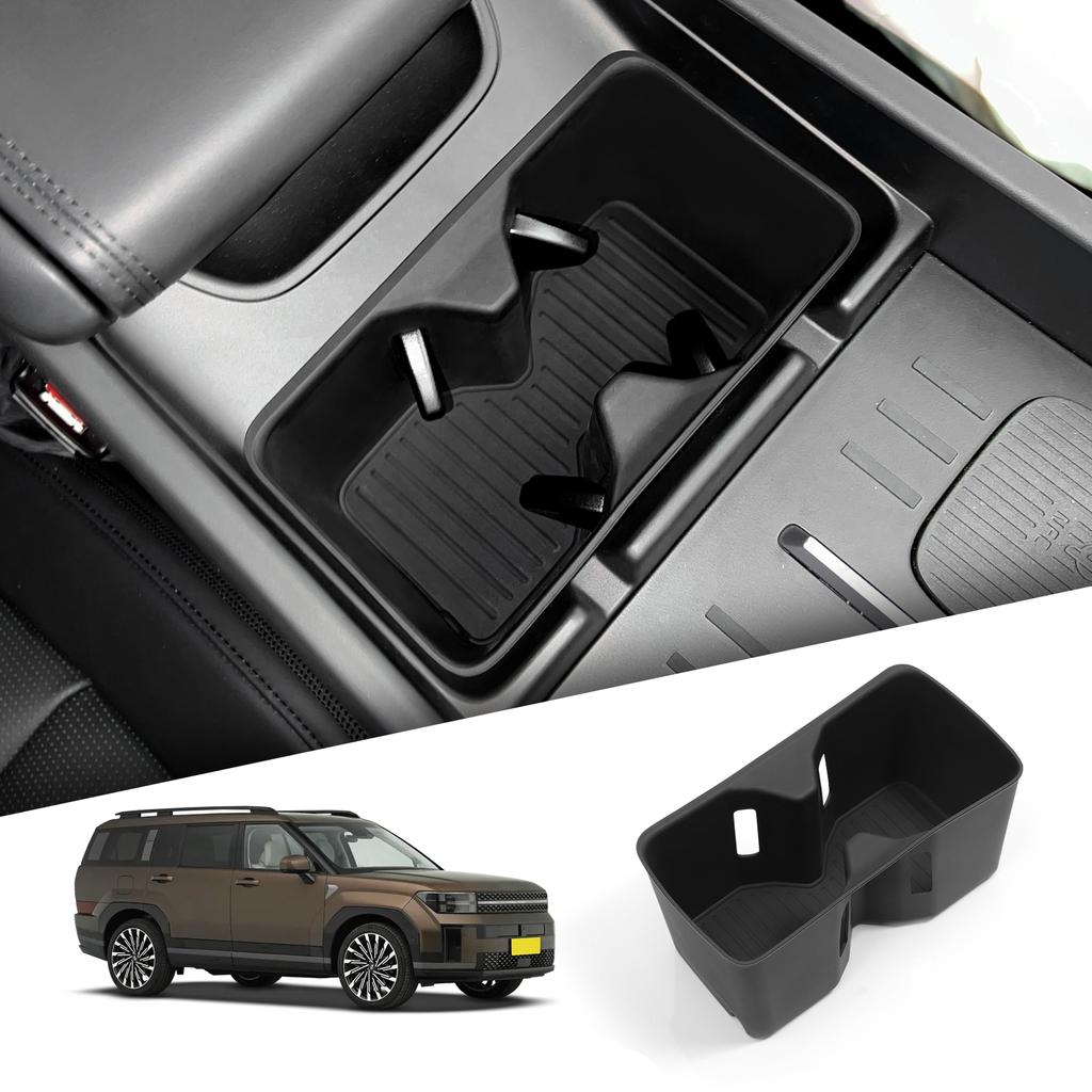 Для Hyundai Santa Fe 2024 2025 Подстаканник Ящик для хранения Силиконовый амортизирующий поднос для чашек Организация Автоаксессуары