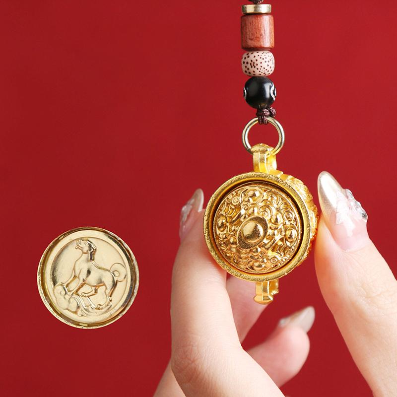 Двенадцать зодиаков имитация латуни сокровищница вращающаяся для мужчин и женщин подвесное украшение автомобильный брелок кулон