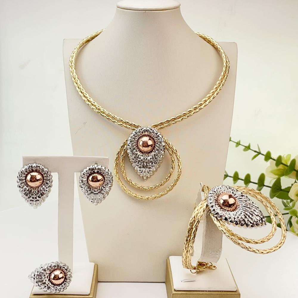 OR29606 Latest Fashion Jewelry Brazilian Jewelry Sets Brass Necklace for Woman