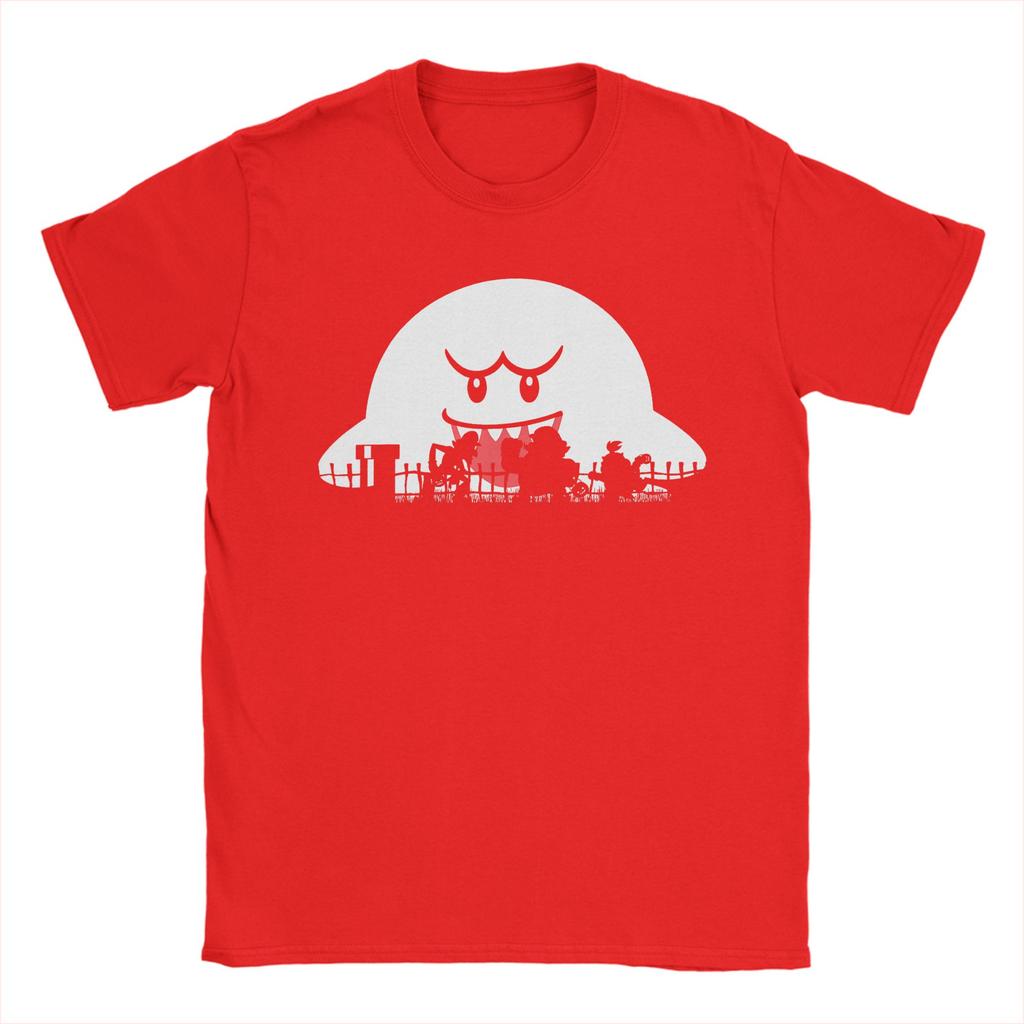 Mens Super Marios Boo Trick Or Treat Halloween Silhouette T Shirt 100 Cotton Tops O Neck Tee Shirt New Arrival TShirt