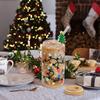 Color Changing Christmas Glass Cup with Lid Straw Brush Reusable Glass Iced Coffee Cup Cute Xmas Party Decorations for Mom Her