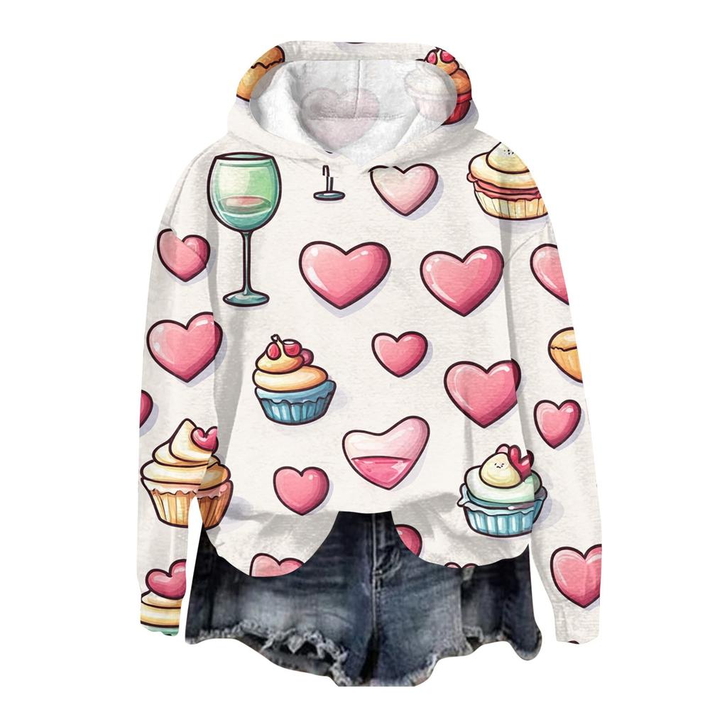 Женская плюшевая теплая повседневная куртка с принтом ко Дню святого Валентина, зимняя куртка