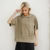 Dimanaf 2025 Plus Size Pullover Hoodie Summer T-shirt Women Asymmetrical Solid Short Sleeve Loose Tees