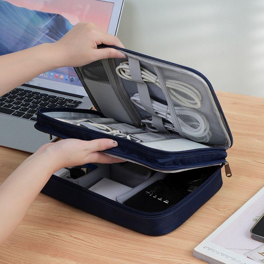 Portable Data Cable Storage Bag Waterproof Electronic Organizer Box Digital Storage Pouch