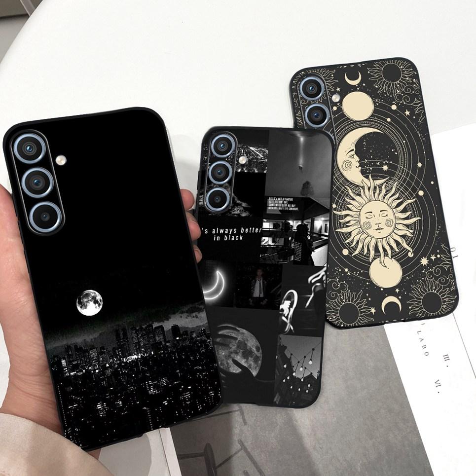 Soft Silicone Cases For Samsung Galaxy A54 5G A53 5G Case Samsung a23 4G 5G A12 A125F Bumper Shell Black Cat Stylish Coques Etui