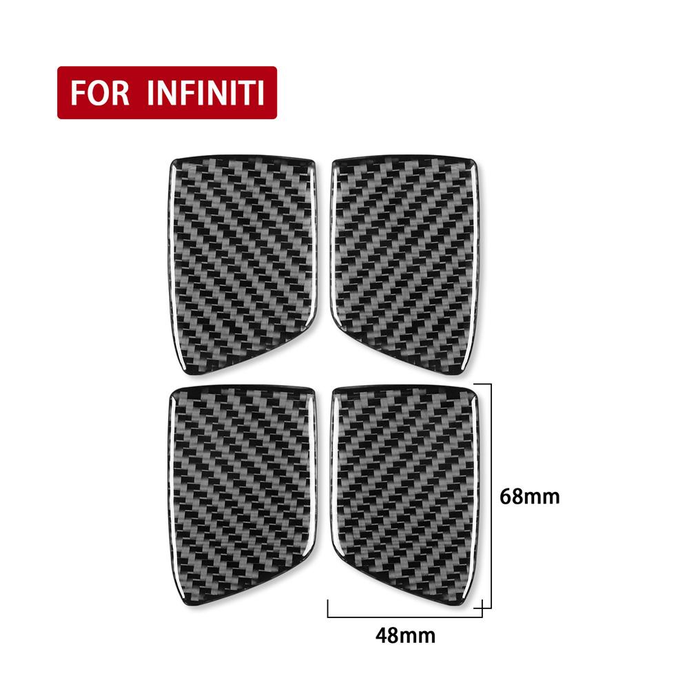 4Pcs Real Carbon Fiber Inner Door Handle Bowl Cover Trim For 07-13 Infiniti G37