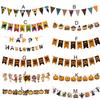 Hanging Happy Halloween Paper Banner Paper Pumpkin Letter Flag  Haunted House