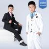 Boys' Autumn/Winter British Style Blazer 3-Piece Suit for Overweight Kids - Ideal for Speeches and Performances