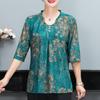 Plus Size Summer Blouses Woman Loose Elegant Middle-aged Female Shirts Half Sleeve Casual Summer Clothes